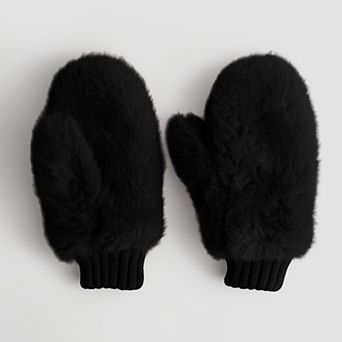 Women's LC Lauren Conrad Faux Fur Mittens With Knit Cuff