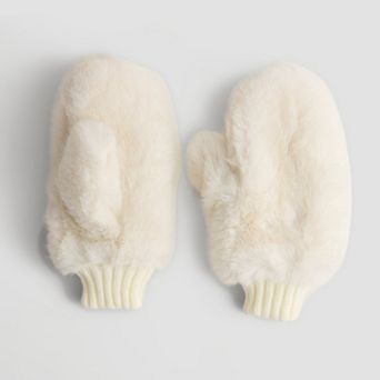 Women's LC Lauren Conrad Faux Fur Mittens With Knit Cuff
