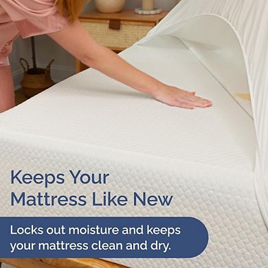 CGK Linens Waterproof Terry Mattress Protector - Soft, Noiseless Cover Fits up to 16” Deep