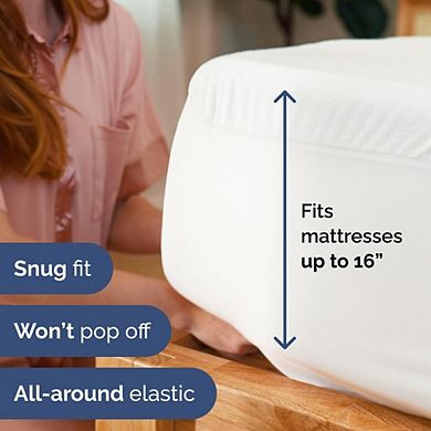 CGK Linens Waterproof Terry Mattress Protector - Soft, Noiseless Cover Fits up to 16” Deep