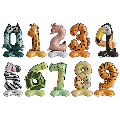 Standing Animal Print Foil Decoration for Party Colorful 1 Pc
