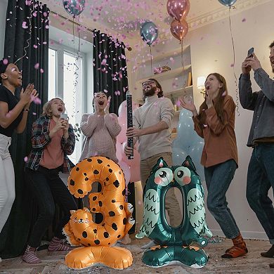 Standing Animal Print Foil Decoration for Party Colorful 1 Pc