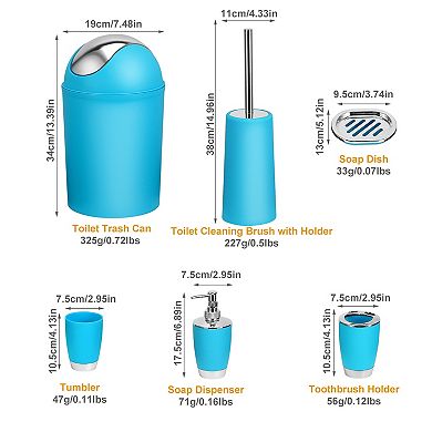 6Pcs Bathroom Accessories Set