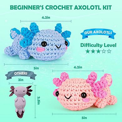 Beginner Crochet Kit with Step-by-Step Tutorials for Adults and Kids