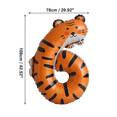 Animal Print Number Balloon for Party Colorful 1 Pc