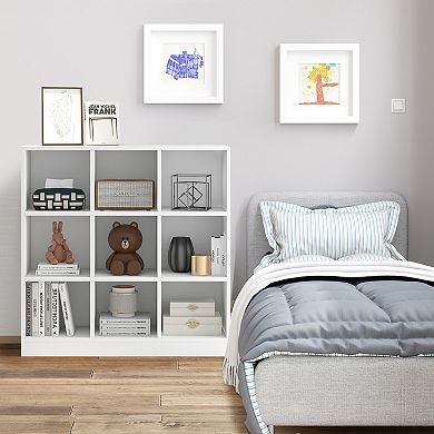 Costway Kids Toy Storage Organizer 9-Cube Kids Bookcase for Books Toys Ornaments