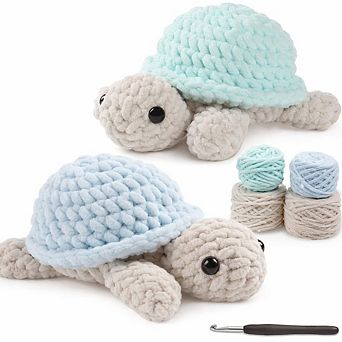 Beginner Crochet Kit, Amigurumi Turtles, Step-by-Step Video Tutorials