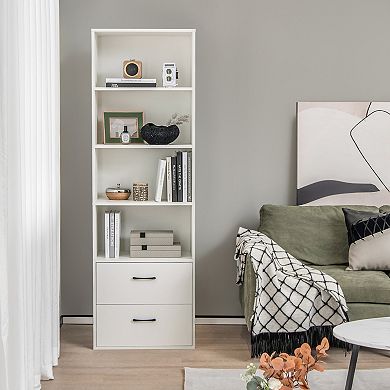 Costway 6-Tier Tall Bookshelf Freestanding Modern Bookcase Storage Cabinet