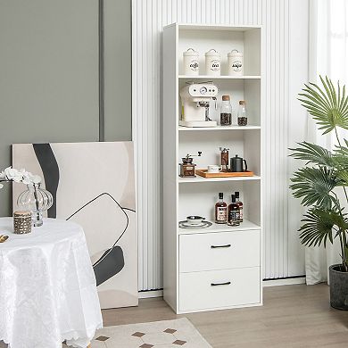 Costway 6-Tier Tall Bookshelf Freestanding Modern Bookcase Storage Cabinet