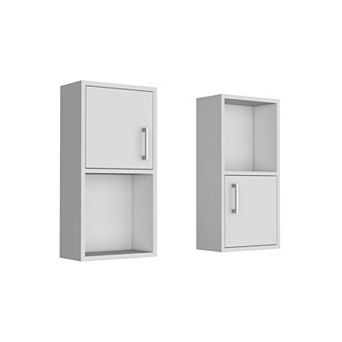 Eak 24" H 2 pc Wall Mounted Bathroom Medicine Cabinet, Two Doors, Two Shelves