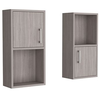 Eak 24" H 2 pc Wall Mounted Bathroom Medicine Cabinet, Two Doors, Two Shelves
