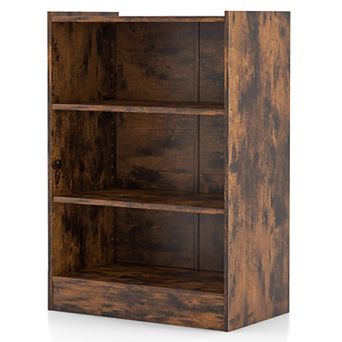 Costway 3 tier Bookcase Open Multipurpose Display Rack Cabinet with Adjustable Shelves