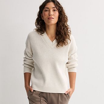 Women's FLX Double V-Neck Fleece Sweater