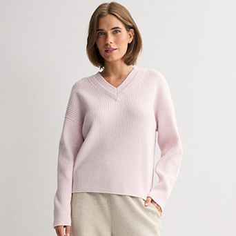 Women's FLX Double V-Neck Fleece Sweater