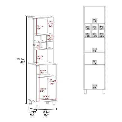 Ashford Kitchen Pantry, 2 Doors, 4 Legs, 8 Shelves