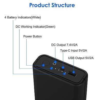 20000mAh Heated Clothing Battery Pack 7.4V Power Bank