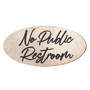 No Public Restroom sign, Business sign, Made from wood, Customers only - 17"x8"