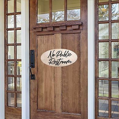 No Public Restroom sign, Business sign, Made from wood, Customers only - 17"x8"