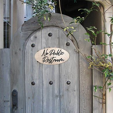 No Public Restroom sign, Business sign, Made from wood, Customers only - 17"x8"