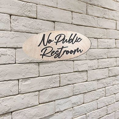 No Public Restroom sign, Business sign, Made from wood, Customers only - 17"x8"