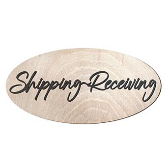 Shipping & Receiving sign, Business sign, Made from wood, Employees only - 17"x8"