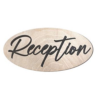 Reception sign, Front desk sign, Business sign, Made from wood - 17"x8"