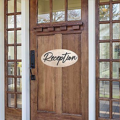 Reception sign, Front desk sign, Business sign, Made from wood - 17"x8"