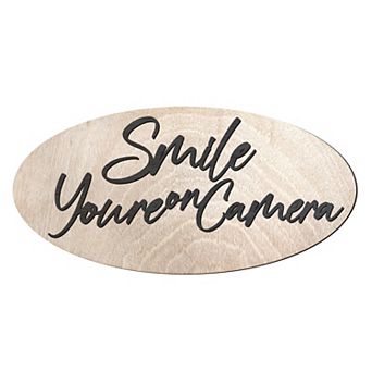 Smile You Are on Camera sign, Business sign, Made from wood, Security camera sign - 17"x8"