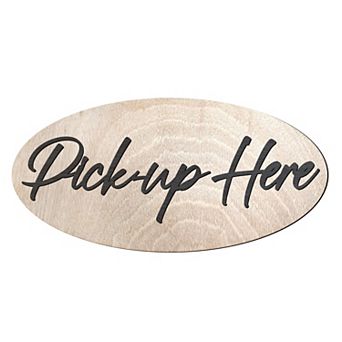 Pick-up Here sign, Business sign, Restaurant sign, Made from wood - 17"x8"