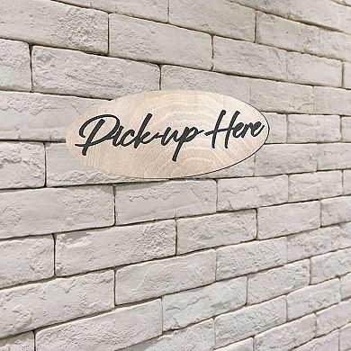 Pick-up Here sign, Business sign, Restaurant sign, Made from wood - 17"x8"