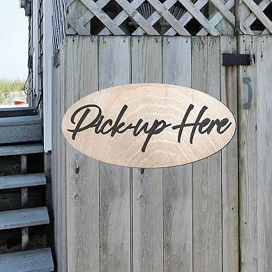 Pick-up Here sign, Business sign, Restaurant sign, Made from wood - 17"x8"