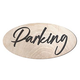 Parking sign, Business sign, Made from wood, Weather resistant - 17"x8"