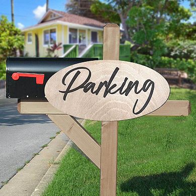 Parking sign, Business sign, Made from wood, Weather resistant - 17"x8"