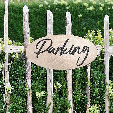 Parking sign, Business sign, Made from wood, Weather resistant - 17"x8"
