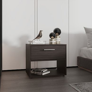 Noxen Nightstand, 1 Drawer, 1 Shelf, 4 Legs