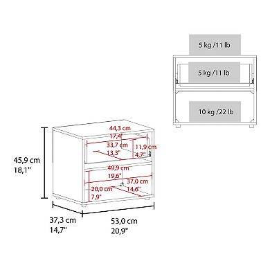 Noxen Nightstand, 1 Drawer, 1 Shelf, 4 Legs