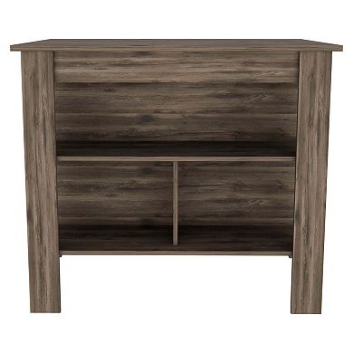 Delos Kitchen Island with 3 Shelves