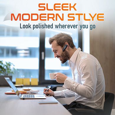 Delton 87X Wireless Single-Ear Bluetooth Computer Headset with Mic, Black