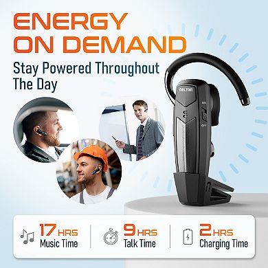 Delton 87X Wireless Single-Ear Bluetooth Computer Headset with Mic, Black