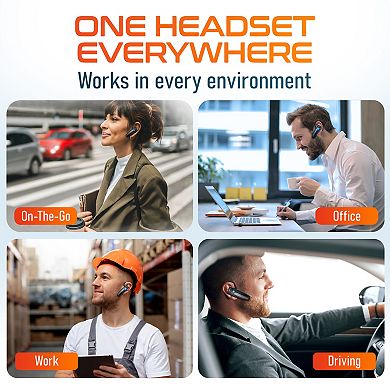 Delton 87X Wireless Single-Ear Bluetooth Computer Headset with Mic, Black