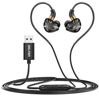 Delton 31E Ergonomic In-Ear USB Computer Headset with In-line Microphone, Black
