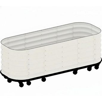 Galvanized Raised Garden Bed with Wheels & Water Reservoir Durable Outdoor Planter Box
