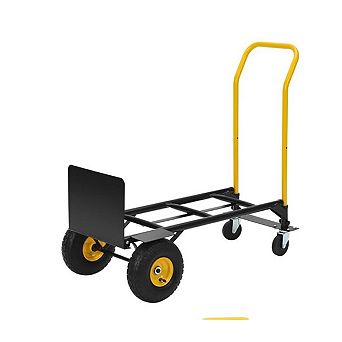 2 in 1 Convertible Hand Truck,Platform Cart with 4 Non-Flat Solid Wheels,400 Lbs Capacity