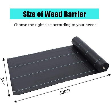 3ft x 300ft Premium Weed Barrier Landscape Fabric, Heavy Duty, Weed Control Fabric,High Permeability