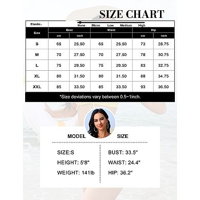 Women's Scalloped V neck Bikini Top and Bottom Set Summer Bathing Suit Two Piece Swimsuit