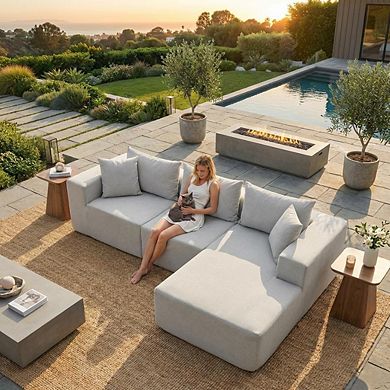 108"Modular Cloud Couch, L-Shape Left Chaise, Boneless Sofa Bed, No Assembly Required