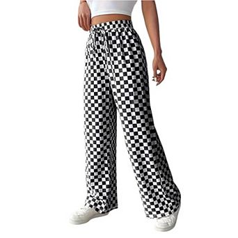 Women's Wide Leg Pants - Drawstring Elastic Waist Flowy Palazzo Casual Trousers with Pockets