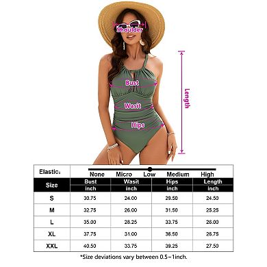 Women's Ruched Swimsuit One Piece Bathing Suit Summer Tummy Control Swimwear