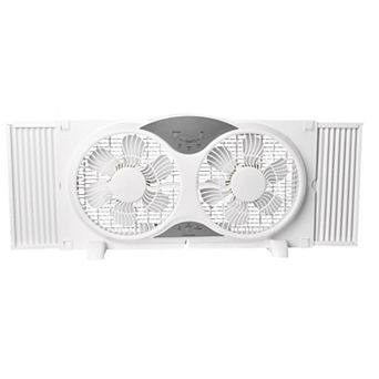 Perfect Aire 9 in H 3 speed Electronically Reversible Twin Window Fan Remote Control