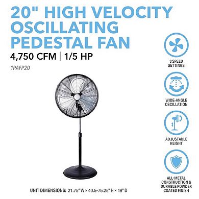 Perfect Aire 30.75 in. H X 20 in. D Oscillating Pedestal Fan